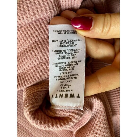 TWENTY Montreal "Everest" Sz Small BNWOT Thermal Waffle Jogger Pink - Picture 6 of 8